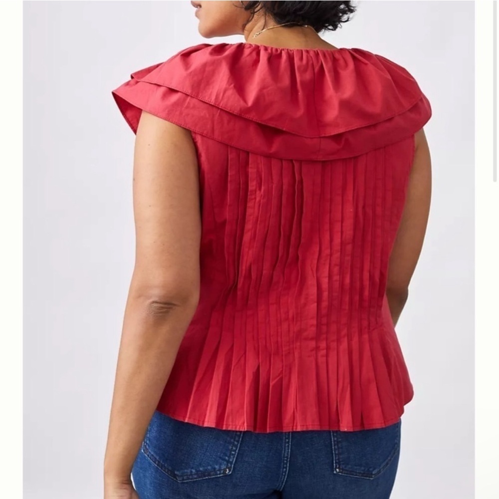 NWT Anthropologie Pintucked Ruffle Blouse by Forever That Girl - Picture 5 of 6